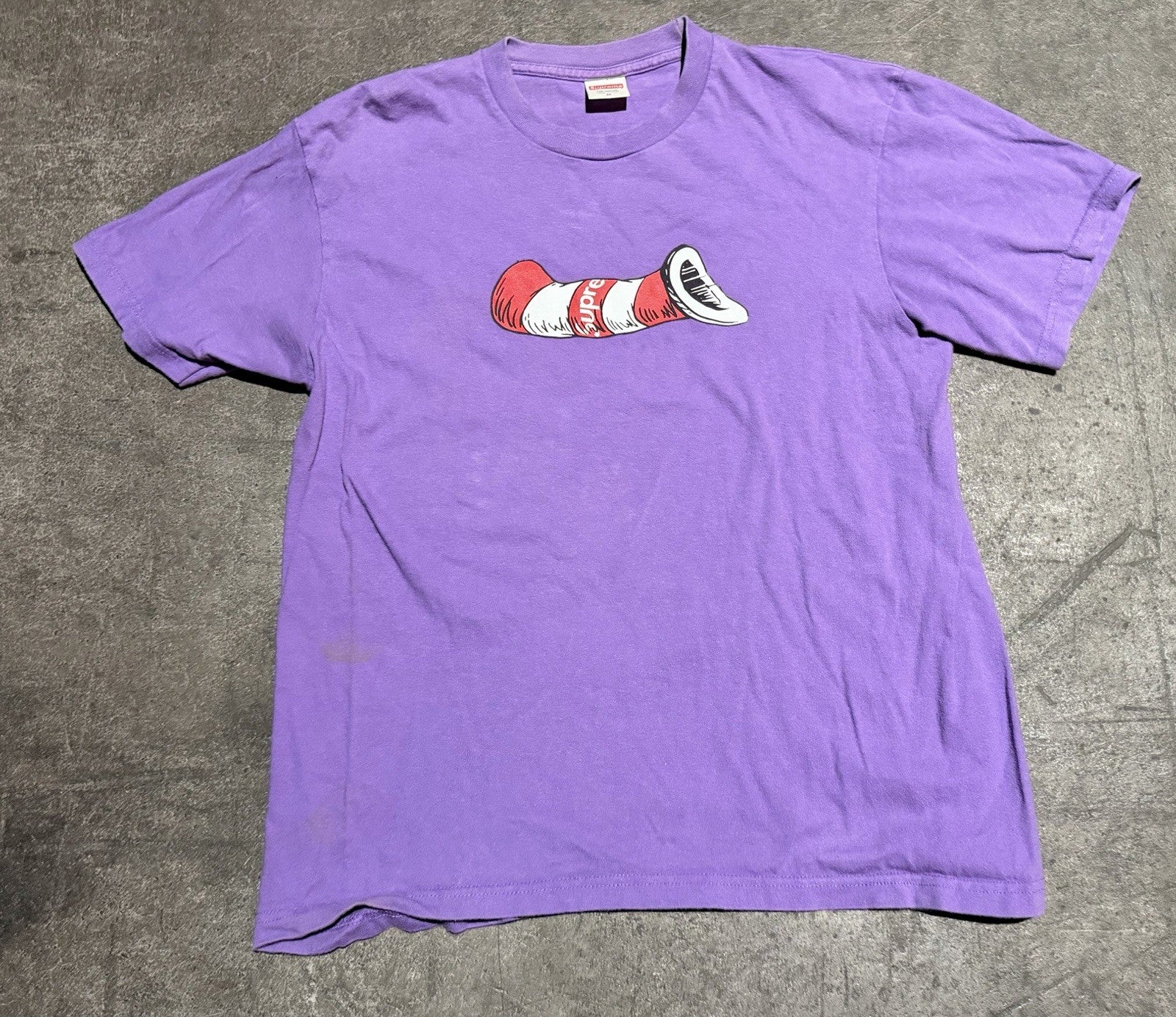 Supreme Cat in The Hat Tee - Purple -medium (FW18)