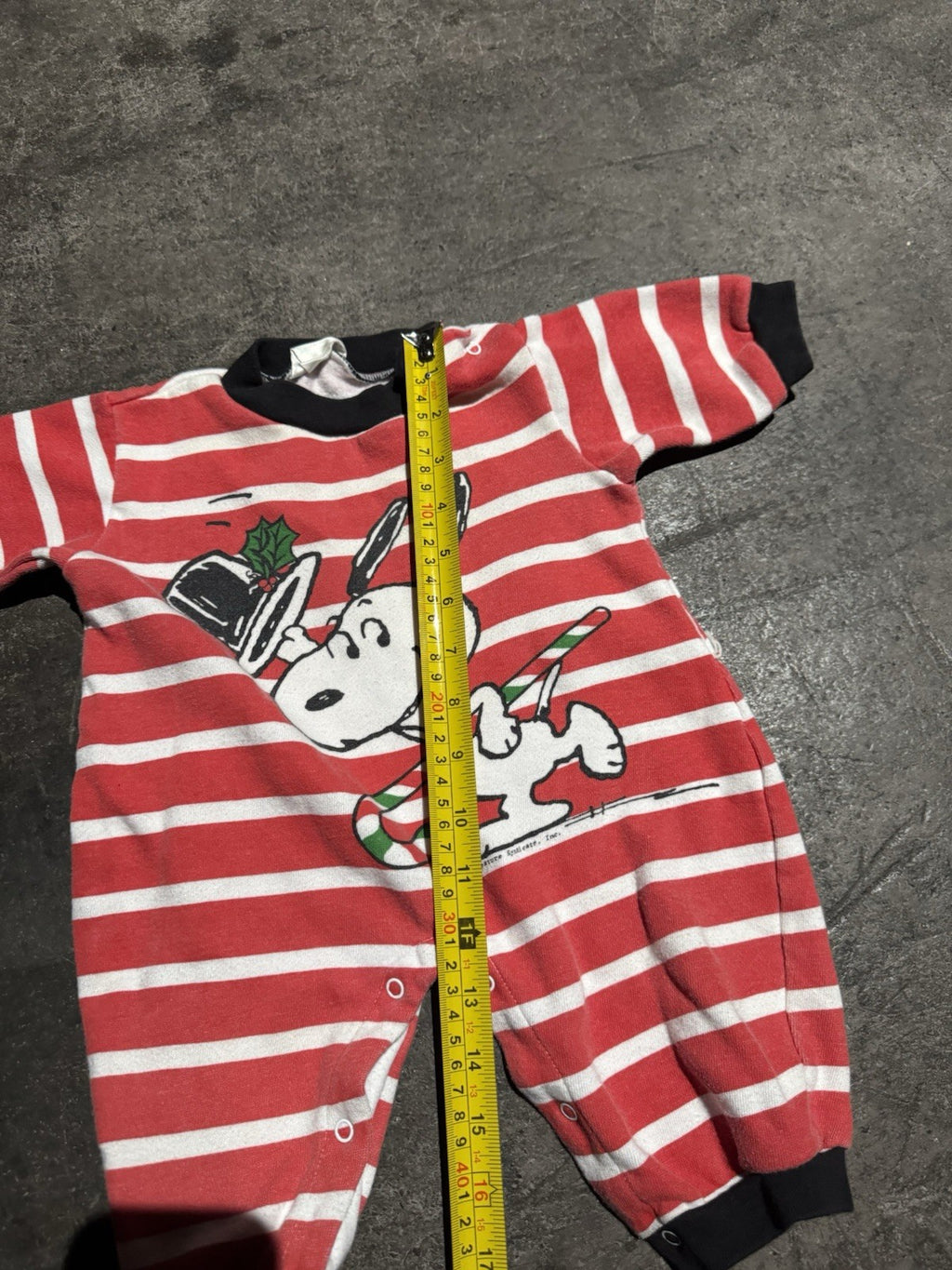 Snoopy Christmas Striped Romper One Piece 0/6 Mo