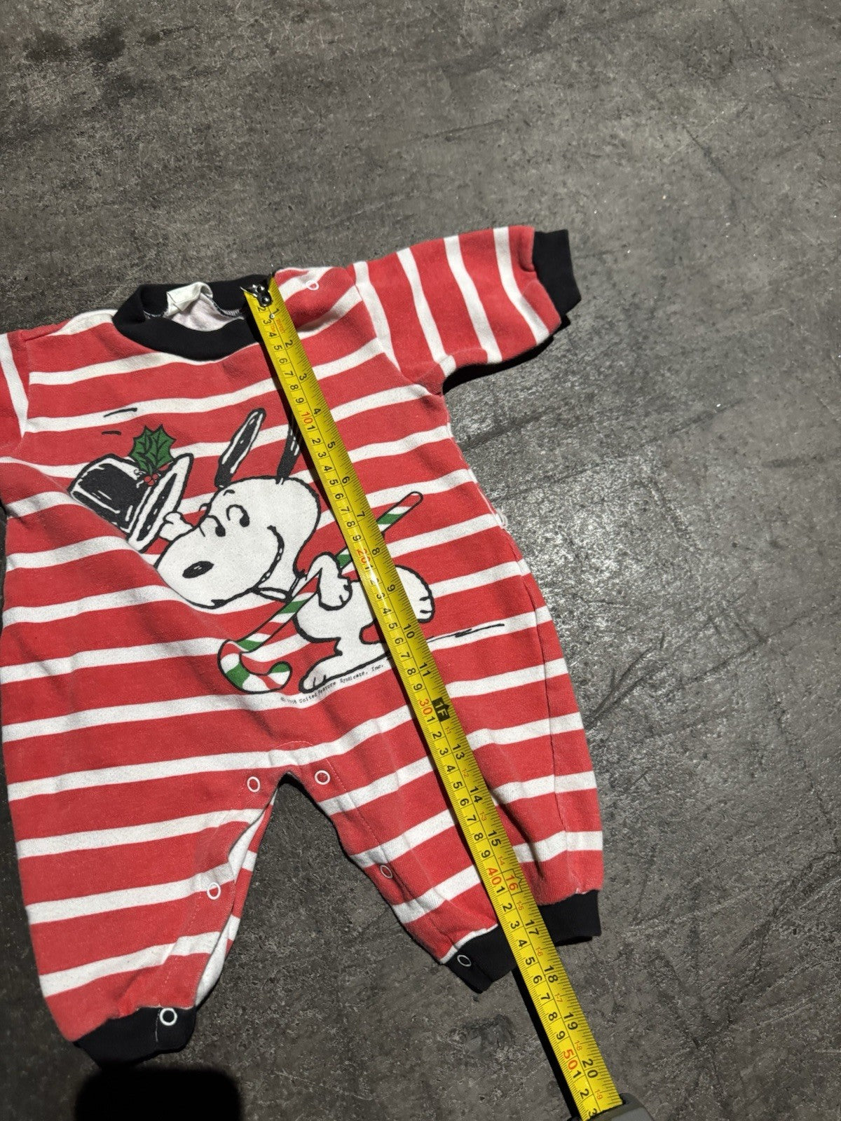 Snoopy Christmas Striped Romper One Piece 0/6 Mo