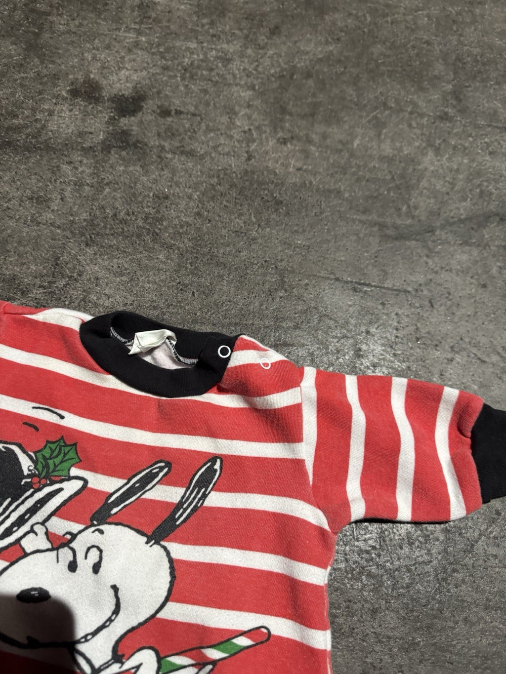 Snoopy Christmas Striped Romper One Piece 0/6 Mo