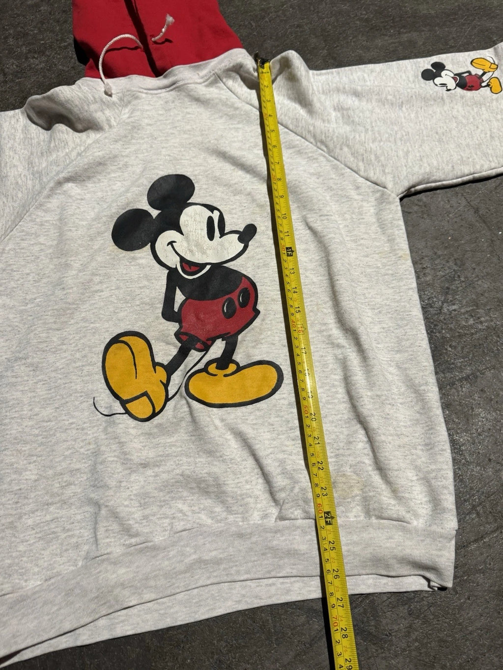 Vintage 90s Mickey Hooded Sweatshirt gym Style Wrestling Mens Large