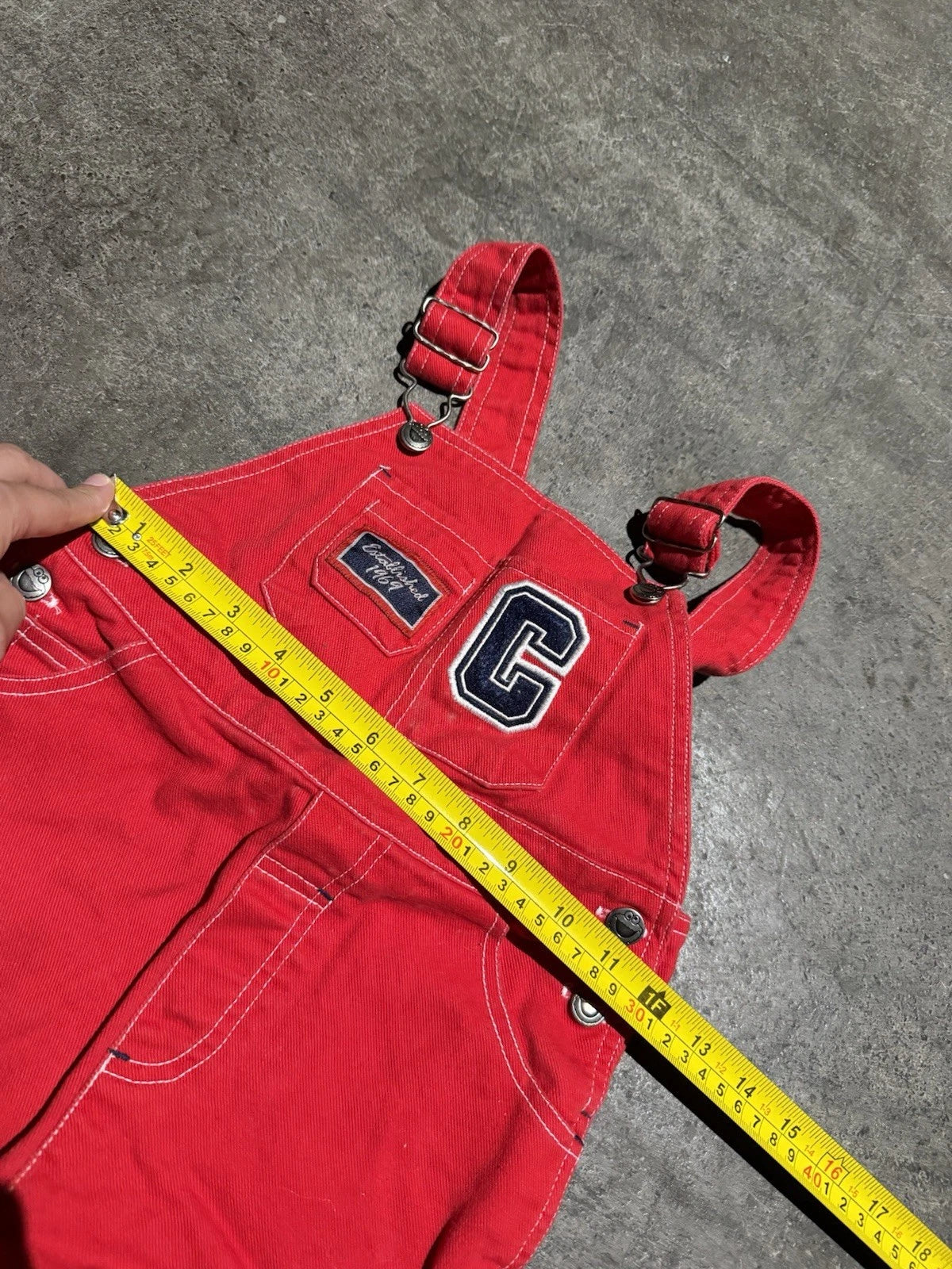 Vintage 90s Y2k Sesame Street Cookie Monster Red Denim Overalls 4T Unisex