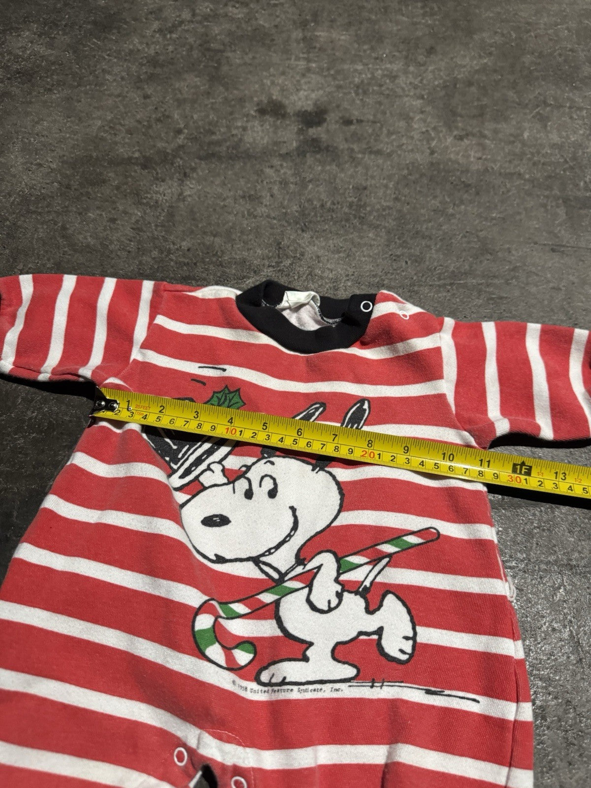 Snoopy Christmas Striped Romper One Piece 0/6 Mo