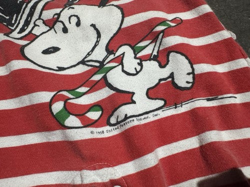 Snoopy Christmas Striped Romper One Piece 0/6 Mo