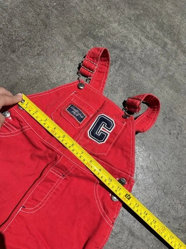 Vintage 90s Y2k Sesame Street Cookie Monster Red Denim Overalls 4T Unisex